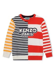 Dječji pamučni pulover Kenzo Kids boja: crvena, lagani