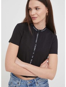 Košulja Calvin Klein Jeans za žene, boja: crna, slim