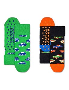 Dječje čarape Happy Socks Kids Cars Anti-Slip Socks 2-pack boja: zelena