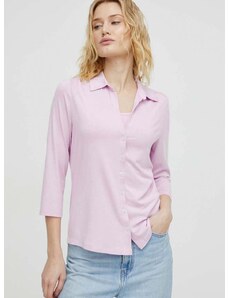 Košulja Marc O'Polo za žene, boja: ružičasta, regular, s klasičnim ovratnikom
