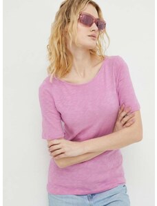 Pamučna majica Marc O'Polo za žene, boja: ružičasta