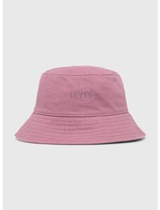 Pamučni šešir Levi's boja: ružičasta, pamučni