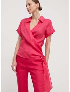 Košulja Luisa Spagnoli za žene, boja: ljubičasta, relaxed, s klasičnim ovratnikom