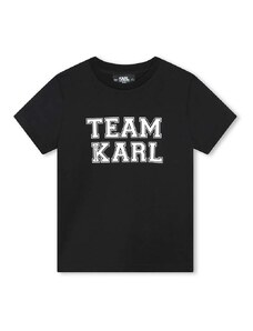Dječja pamučna majica kratkih rukava Karl Lagerfeld boja: crna, s tiskom