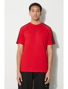 Pamučna majica adidas Originals SST Tee za muškarce, boja: crvena, s aplikacijom