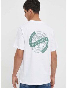 Pamučna majica Les Deux za muškarce, boja: bijela, s tiskom