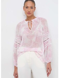 Bluza Guess za žene, boja: ružičasta, s uzorkom
