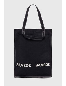 Pamučna torba Samsoe Samsoe boja: crna
