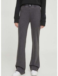 Hlače Calvin Klein Jeans za žene, boja: siva, trapez, visoki struk