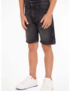 Dječje traper kratke hlače Calvin Klein Jeans boja: crna
