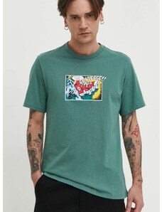 Pamučna majica Converse za muškarce, boja: zelena, s tiskom