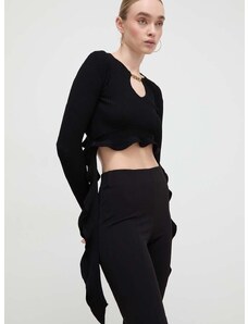 Pulover Versace Jeans Couture za žene, boja: crna