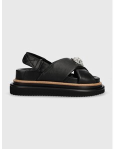 Kožne sandale Kurt Geiger London Orson Cross Strap Sandal za žene, boja: crna, s platformom, 9992200109
