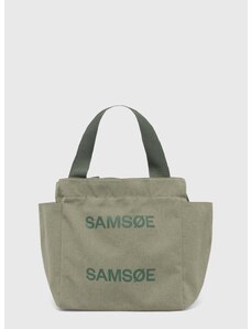 Pamučna torba Samsoe Samsoe boja: zelena