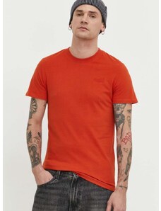 Pamučna majica Superdry za muškarce, boja: narančasta, bez uzorka