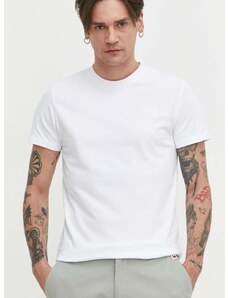 Pamučna majica Superdry za muškarce, boja: bijela, bez uzorka