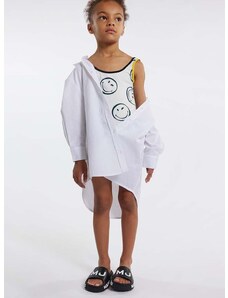Dječja pamučna haljina Marc Jacobs boja: bijela, mini, oversize