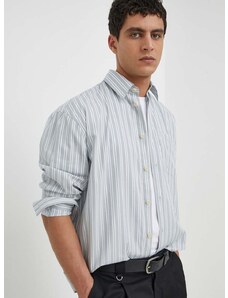 Pamučna košulja Drykorn za muškarce, boja: siva, relaxed, s klasičnim ovratnikom