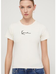 Majica kratkih rukava Karl Kani za žene, boja: bež