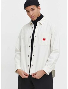 Traper košulja HUGO za muškarce, boja: bijela, regular, s klasičnim ovratnikom