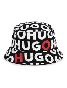 Pamučni dvostrani šešir za djecu HUGO boja: crna, pamučni