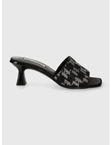 Natikače Karl Lagerfeld PANACHE II za žene, boja: crna, s debelom potpeticom, KL30112