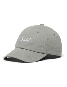 Kapa sa šiltom Herschel Sylas Stonewash Cap boja: siva, bez uzorka