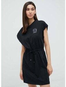 Pamućna haljina za plažu Karl Lagerfeld boja: crna