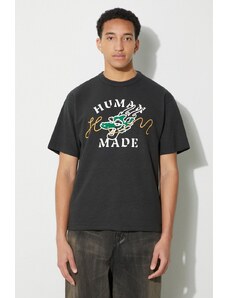 Pamučna majica Human Made Graphic za muškarce, boja: crna, s tiskom, HM27TE001