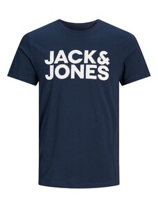 JACK & JONES Majica mornarsko plava / bijela