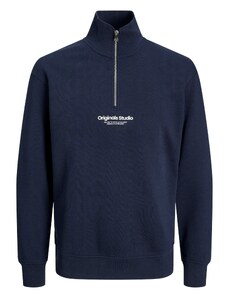 JACK & JONES Sweater majica mornarsko plava / bijela