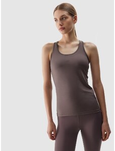 4F Women's recycled material training top - light brown
