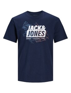 JACK & JONES Majica 'MAP' mornarsko plava / svijetloplava / bijela