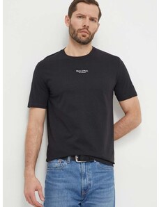 Pamučna majica Marc O'Polo za muškarce, boja: crna, s tiskom