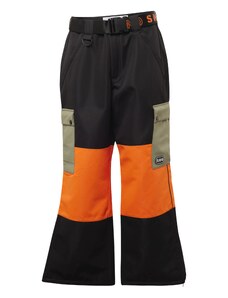 TOPMAN Sportske hlače kaki / tamno narančasta / crna