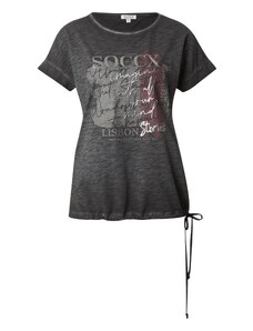 Soccx Majica siva / ljubičasta / crna / srebro
