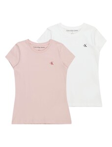 Calvin Klein Jeans Majica roza / trešnja crvena / crna / bijela