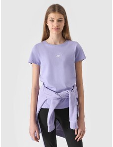 4F Girl's plain organic cotton T-shirt - violet