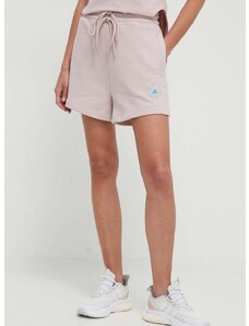 Kratke hlače adidas by Stella McCartney za žene, boja: ružičasta, s tiskom, visoki struk