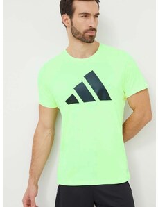 Majica kratkih rukava za trčanje adidas Performance Run It boja: zelena, s tiskom