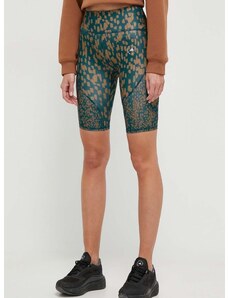 Kratke hlače za trening adidas by Stella McCartney Truepurpose boja: tirkizna, s uzorkom, visoki struk