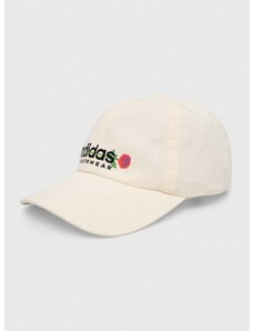 Pamučna kapa sa šiltom adidas boja: bež, s tiskom