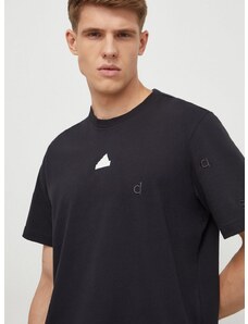 Pamučna majica adidas za muškarce, boja: crna, s aplikacijom IP4077