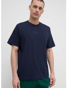 Pamučna majica adidas za muškarce, boja: tamno plava, bez uzorka IR5265