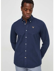 Košulja Barbour za muškarce, boja: tamno plava, regular, s button-down ovratnikom