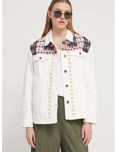 Traper jakna Desigual DONIS za žene, boja: bijela, prijelazno razdoblje, 24SWED13