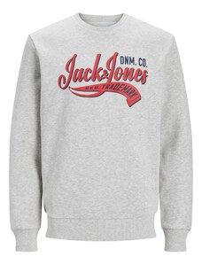 JACK & JONES Sweater majica mornarsko plava / svijetlosiva / krvavo crvena