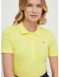 Polo majica Tommy Hilfiger za žene, boja: žuta