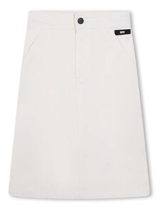 Dječja traper suknja Dkny boja: bijela, midi, ravna