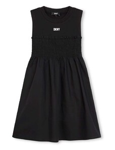 Dječja haljina Dkny boja: crna, midi, širi se prema dolje